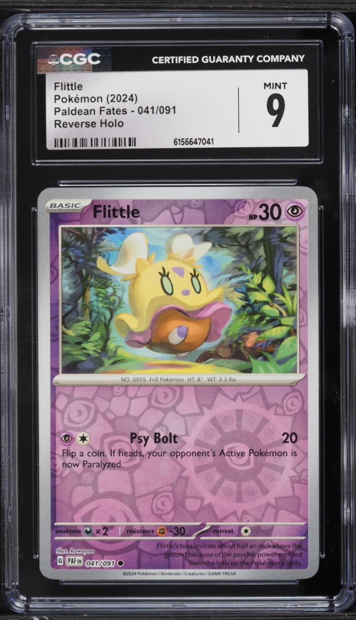 2024 Pokemon Scarlet & Violet Paldean Fates Reverse Holo Flittle #041 CGC 9 MINT