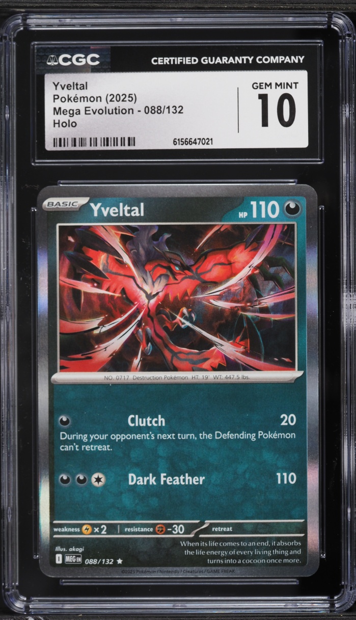 2025 Pokemon Mega Evolution Holo Yveltal #88 CGC 10 GEM MINT
