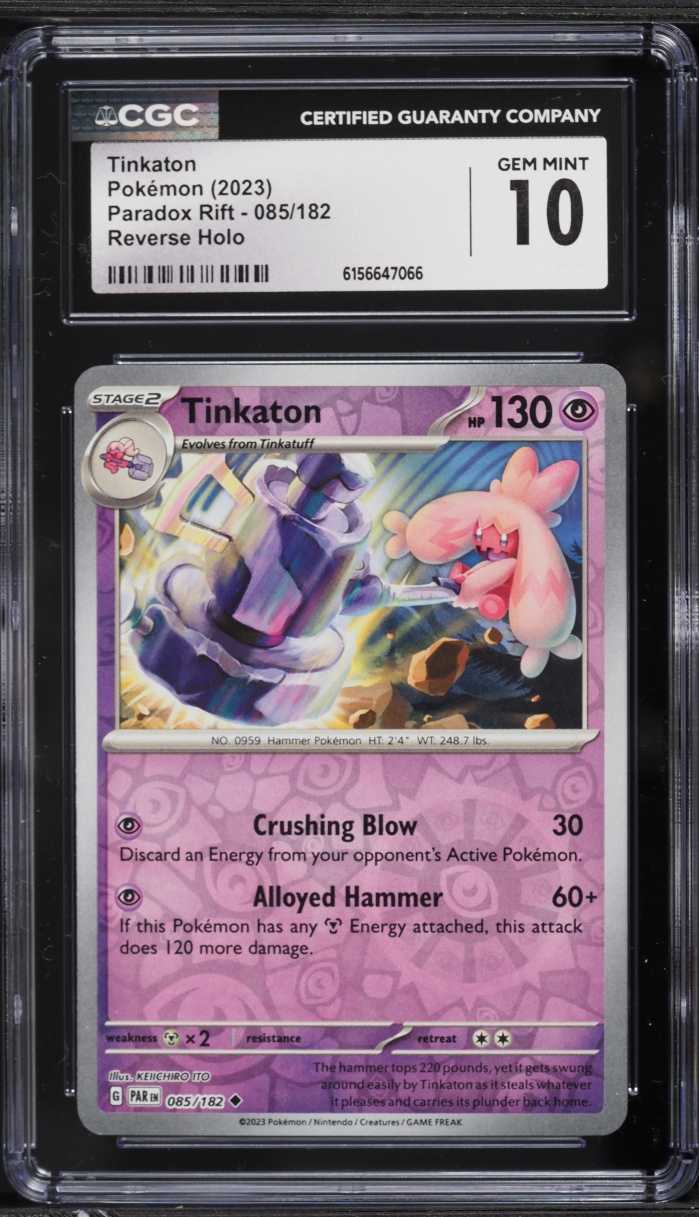 2023 Pokemon Scarlet & Violet Paradox Rift Reverse Holo Tinkaton #085 CGC 10 GEM MINT