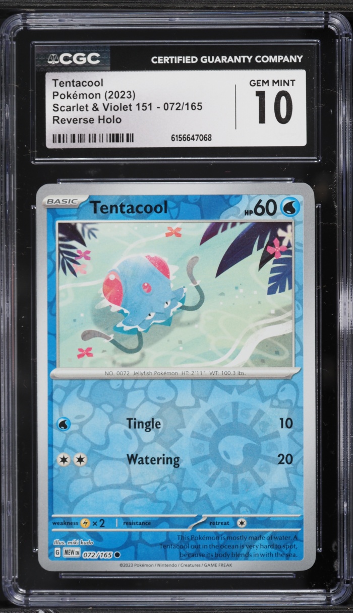 2023 Pokemon Scarlet & Violet 151 Reverse Holo Tentacool #72 CGC 10 GEM MINT