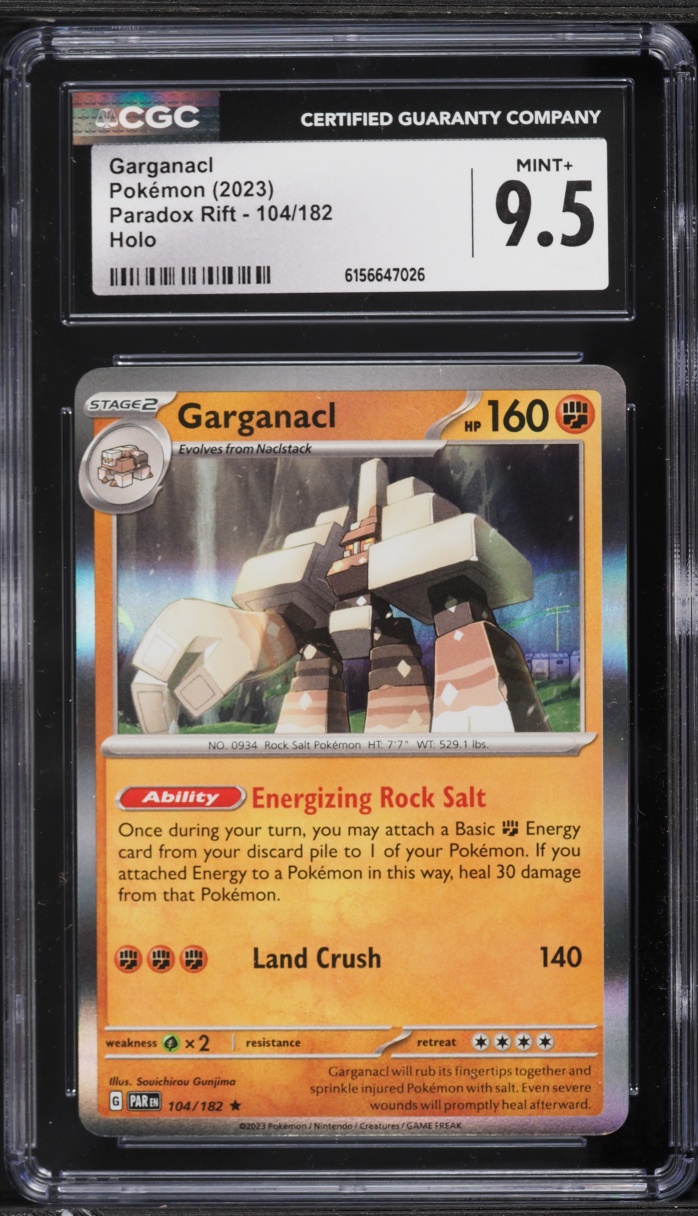 2023 Pokemon Scarlet & Violet Paradox Rift Holo Garganacl #104 CGC 9.5 MINT+