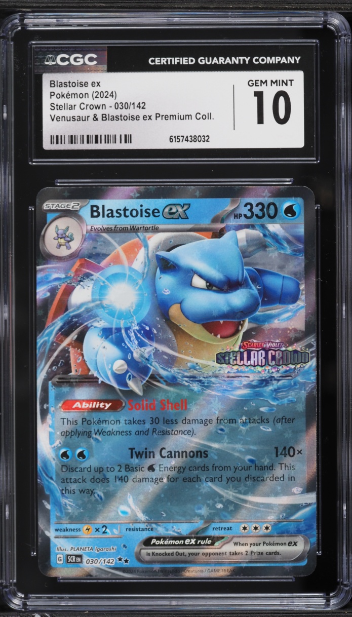 2024 Pokemon Scarlet & Violet Stellar Crown Venusaur Premium Holo Blastoise ex #30 CGC 10 GEM