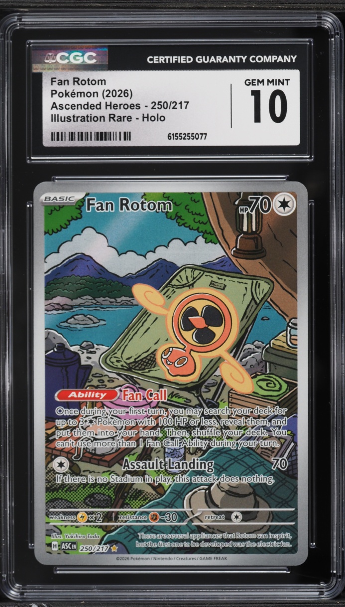 2026 Pokemon Mega Evolution Ascended Heroes IR Fan Rotom #250 CGC 10 GEM MINT