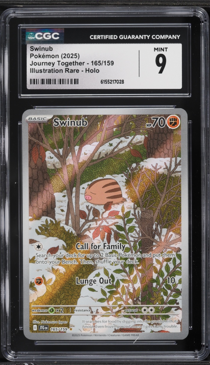 2025 Pokemon Scarlet & Violet Journey Together IR Swinub #165 CGC 9 MINT