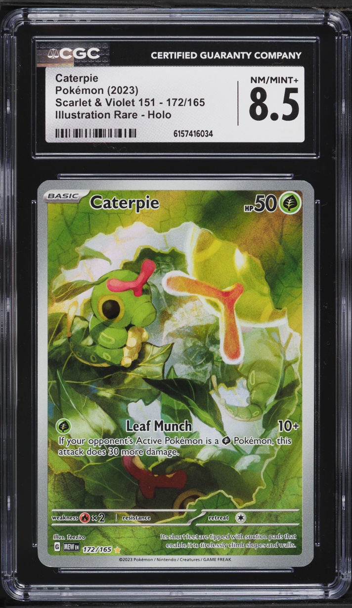 2023 Pokemon Scarlet & Violet 151 IR Caterpie #172 CGC 8.5 NM-MT+