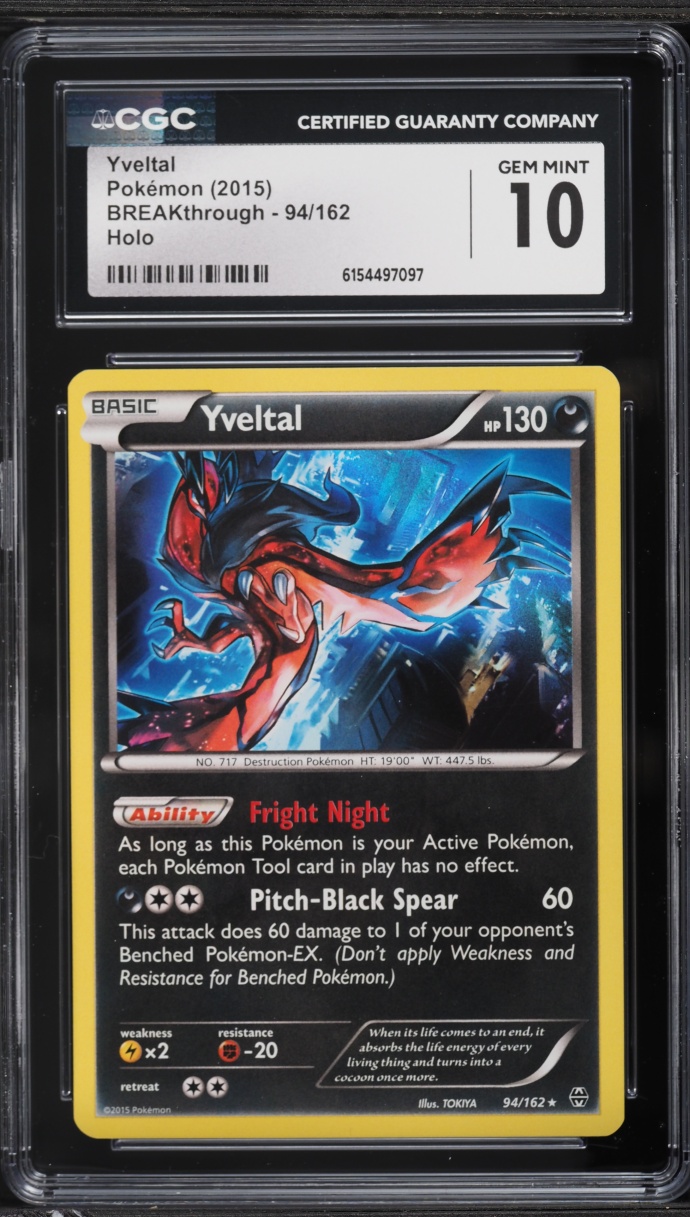 2015 Pokemon XY BREAKthrough Holo Yveltal #94 CGC 10 GEM MINT