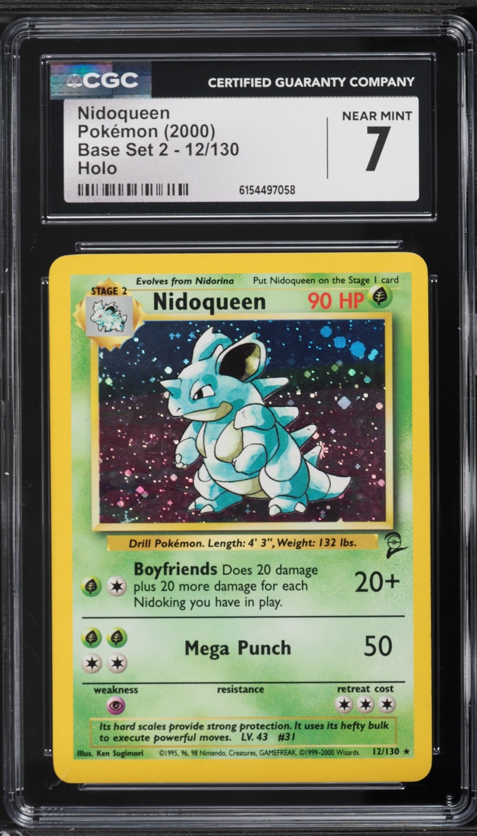 2000 Pokemon Base Set 2 Holo Nidoqueen #12 CGC 7 NRMT