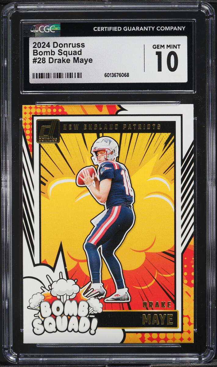 2024 Donruss Bomb Squad Drake Maye ROOKIE #28 CGC 10 GEM MINT