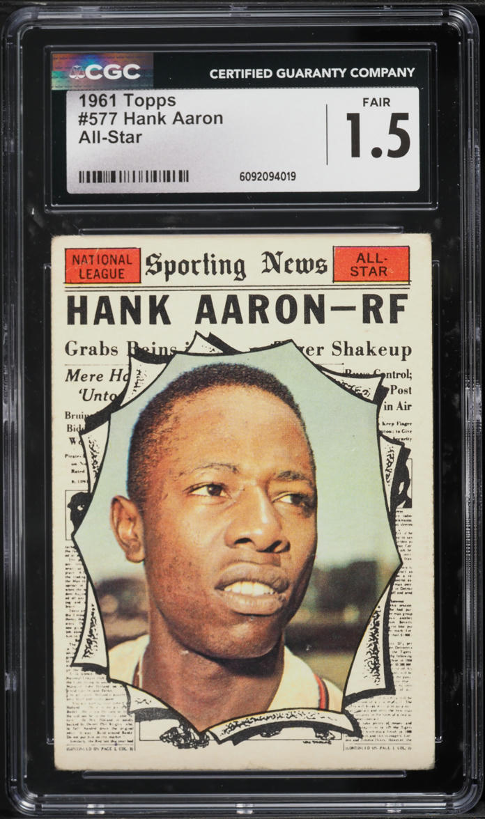 1961 Topps All-Star Hank Aaron #577 CGC 1.5 FR