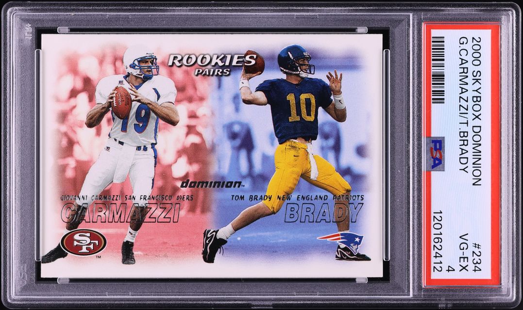 2000 Skybox Dominion Giovanni Carmazzi Tom Brady ROOKIE #234 PSA 4 VGEX
