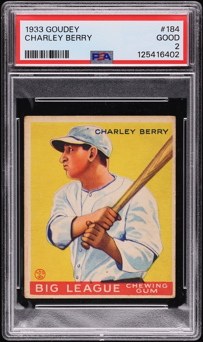 1933 Goudey Charley Berry #184 PSA 2 GD