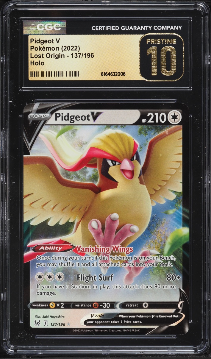 2022 Pokemon Sword & Shield Lost Origin Pidgeot V #137 CGC 10 PRISTINE