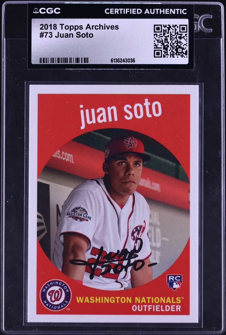 2018 Topps Archives Juan Soto ROOKIE #73 CGC AUTH