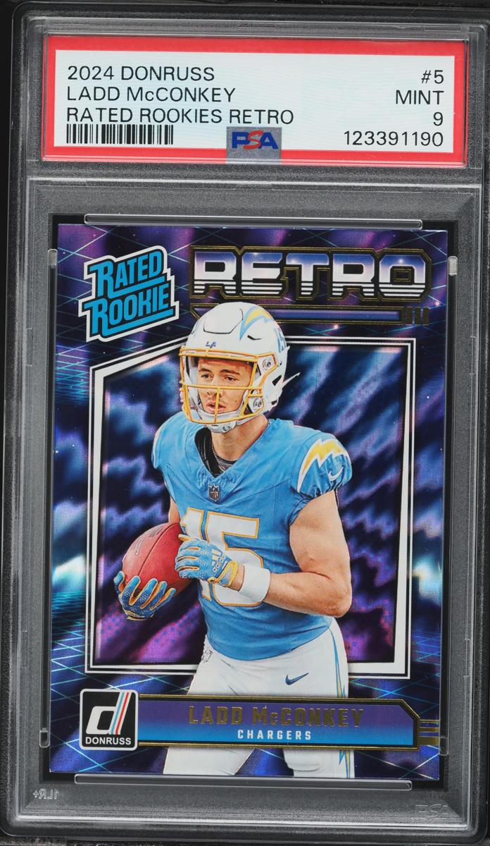 2024 Donruss Retro Ladd McConkey ROOKIE #5 PSA 9 MINT