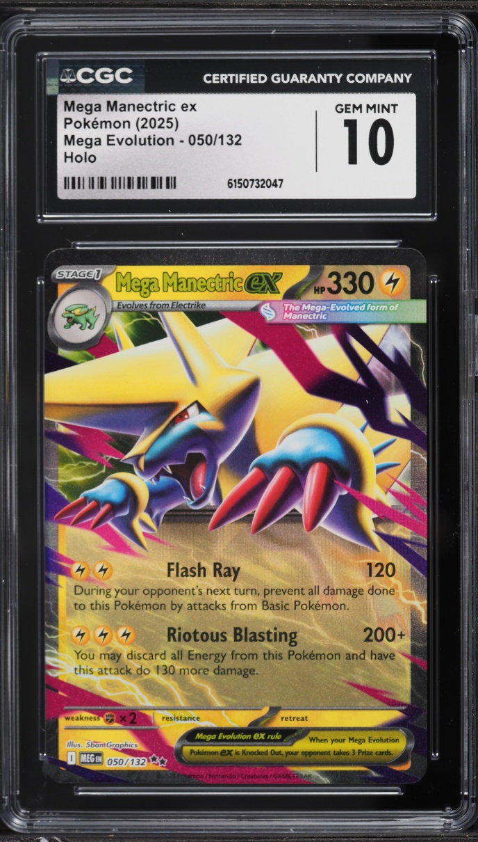 2025 Pokemon Mega Evolution Holo Mega Manectric EX #50 CGC 10 GEM MINT