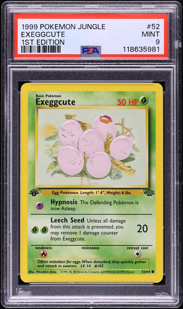 1999 Pokemon Jungle 1st Edition Exeggcute #52 PSA 9 MINT