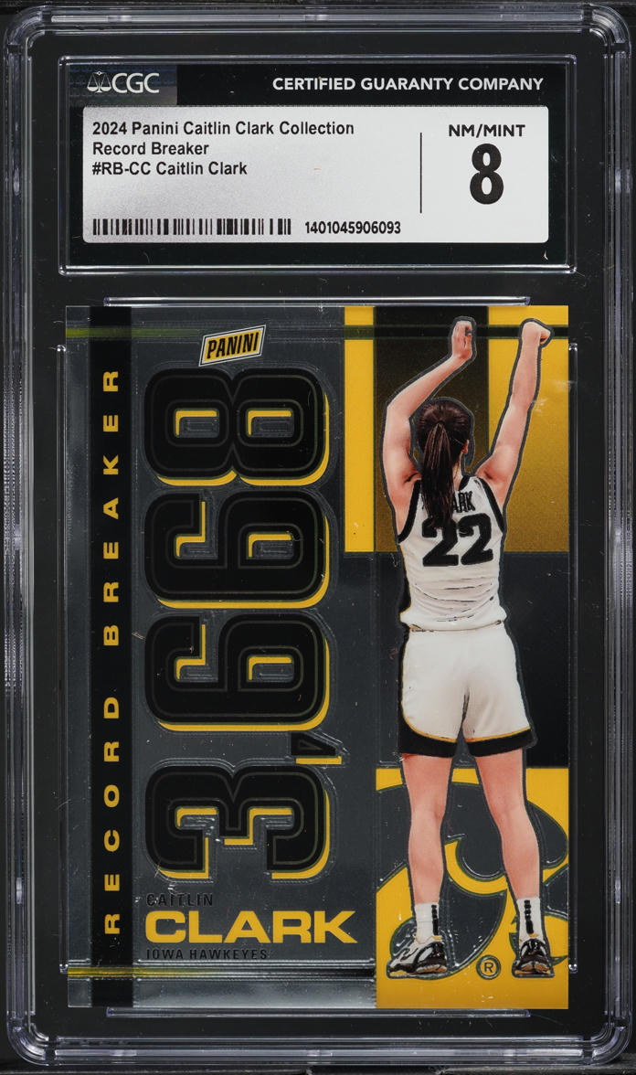 2024 Panini Collection Record Breaker Caitlin Clark #RB-CC CGC 8 NM-MT