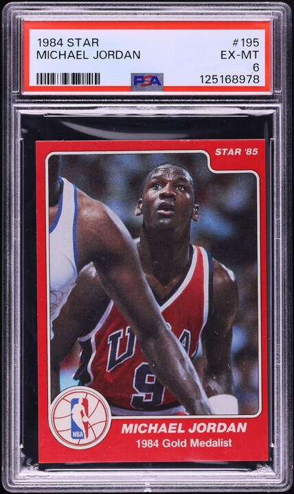 1984 Star Basketball Michael Jordan ROOKIE #195 PSA 7 NRMT on