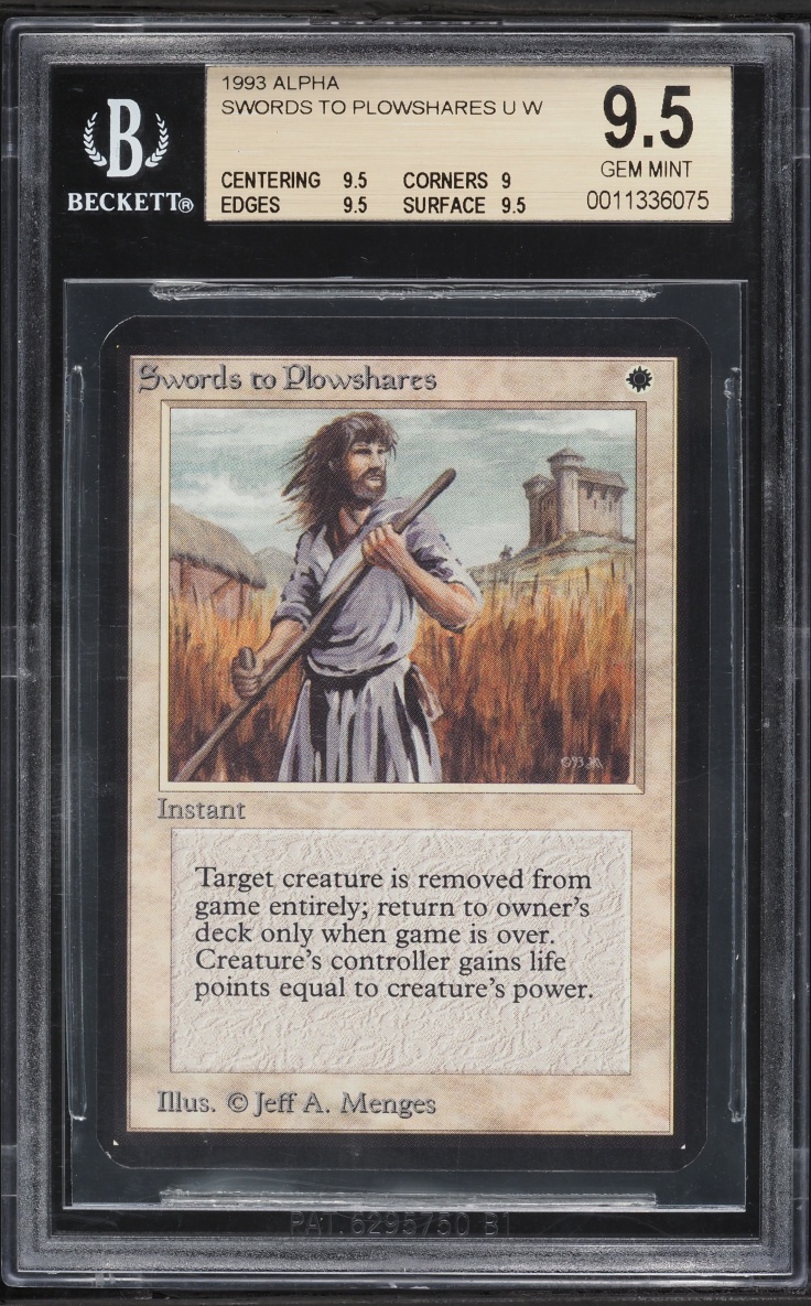 1993 Magic The Gathering MTG Alpha Swords To Plowshares BGS 9.5 GEM MINT