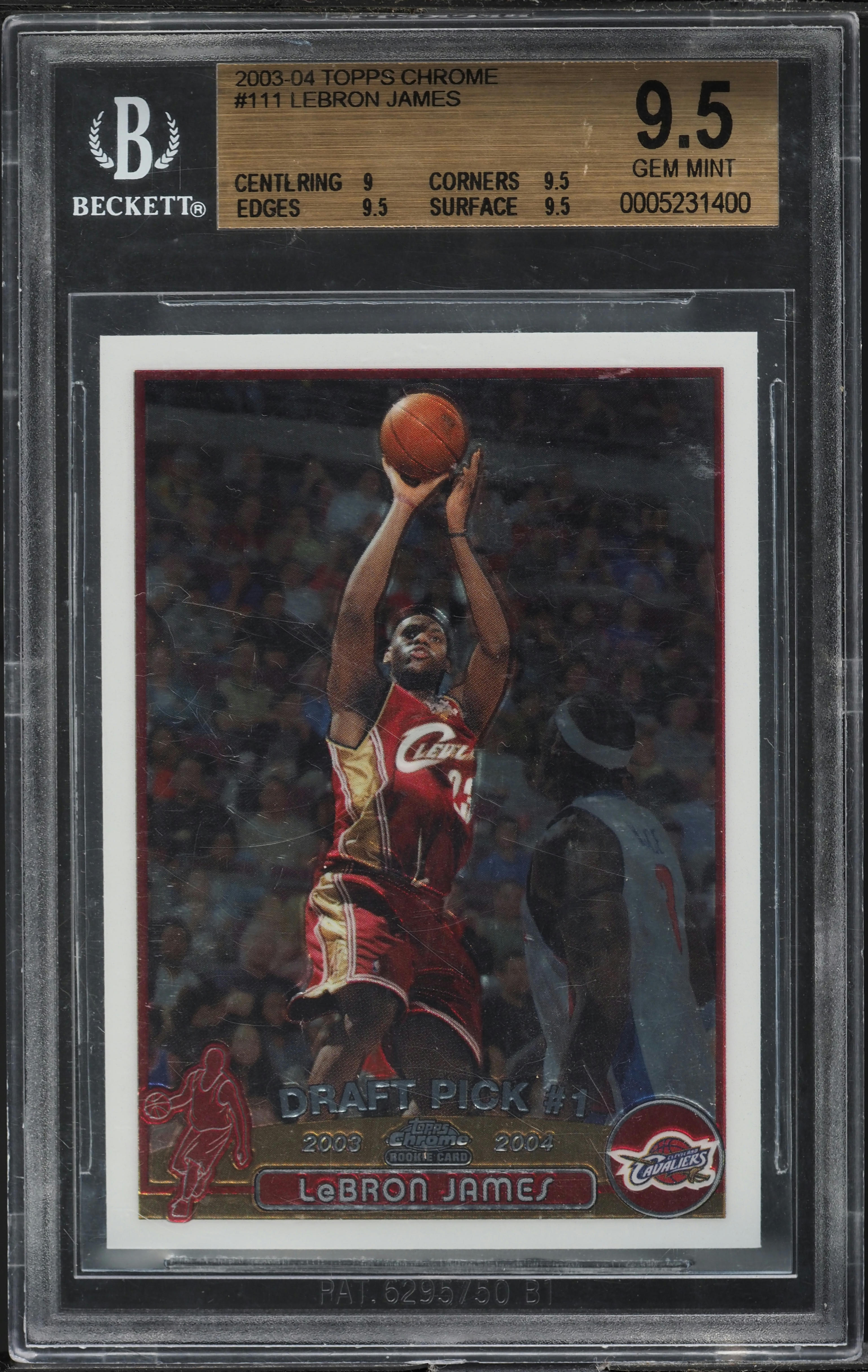 2003 Topps Chrome LeBron James ROOKIE #111 BGS 9.5 GEM MINT
