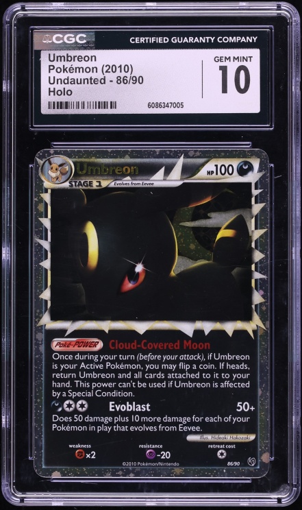 2010 Pokemon HeartGold & SoulSilver Undaunted Holo Umbreon #86 CGC 10 GEM MINT