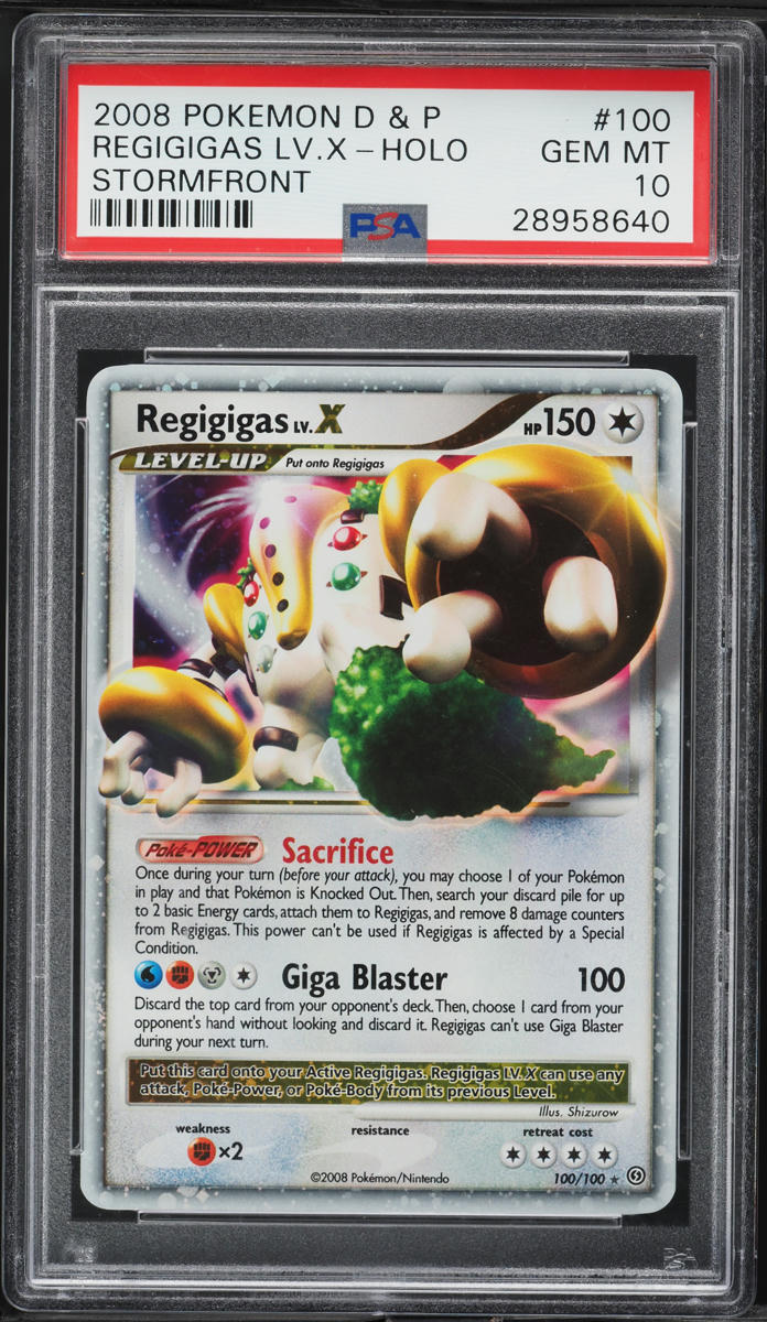 2008 Pokemon Diamond & Pearl Stormfront Holo Regigigas LV.X #100 PSA 10 GEM MINT