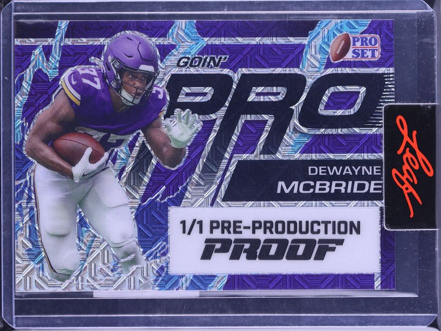 2023 Leaf Pro Set Metal Goin' Pro Unsigned Proof Purple Mojo DeWayne McBride 1/1 CGC AUTH