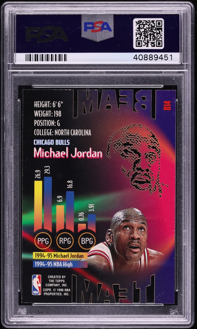1995 Stadium Club Beam Team Michael Jordan #B14 PSA 9 MINT
