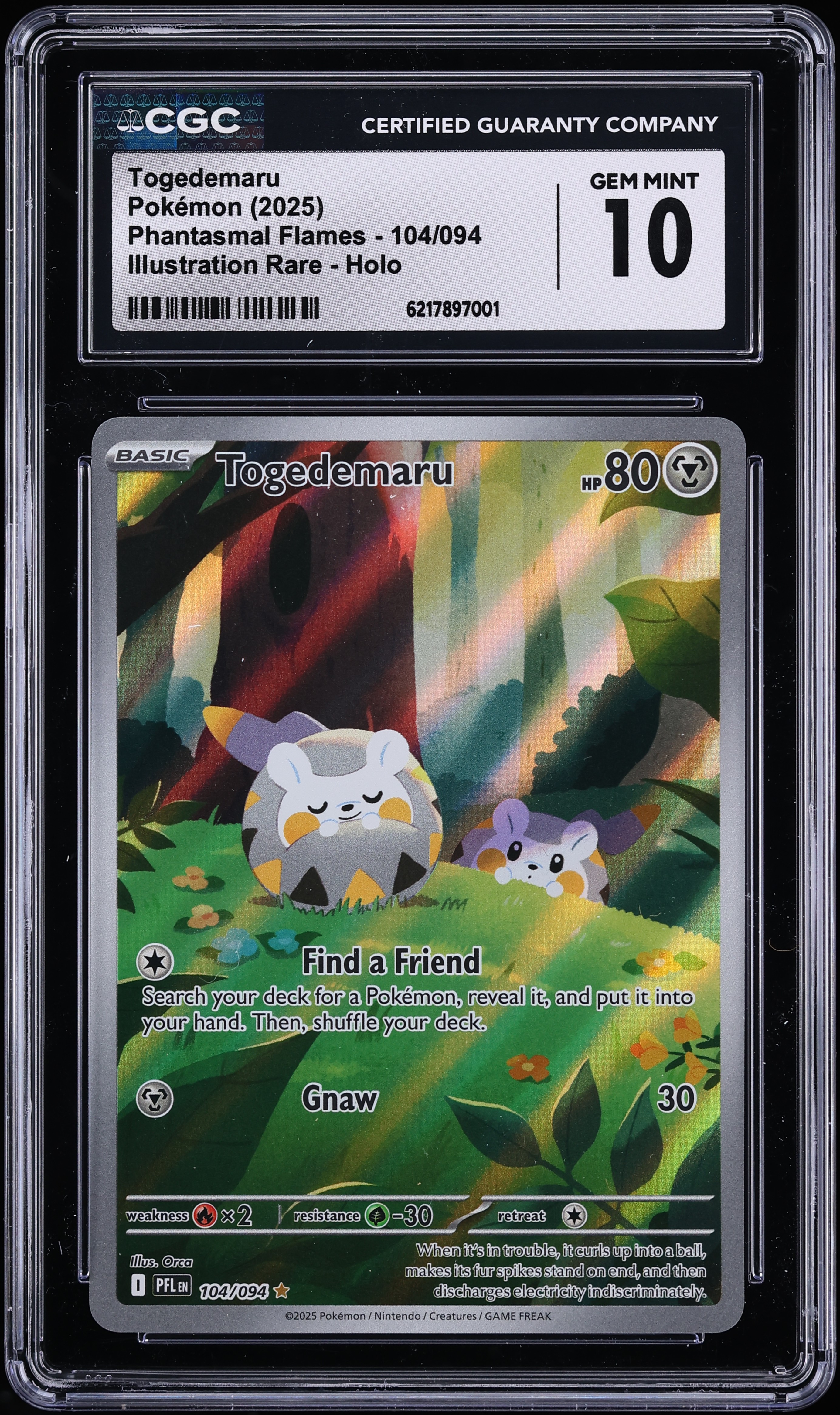 2025 Pokemon Mega Evolution Phantasmal Flames IR Togedemaru #104 CGC 10 GEM MINT