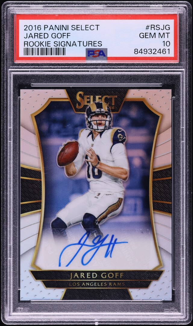 2016 Select Football Jared Goff ROOKIE AUTO /49 #RS-JG PSA 10 GEM MINT