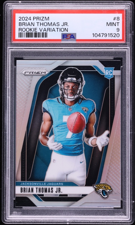 2024 Panini Prizm Variation Brian Thomas Jr. ROOKIE #8 PSA 9 MINT