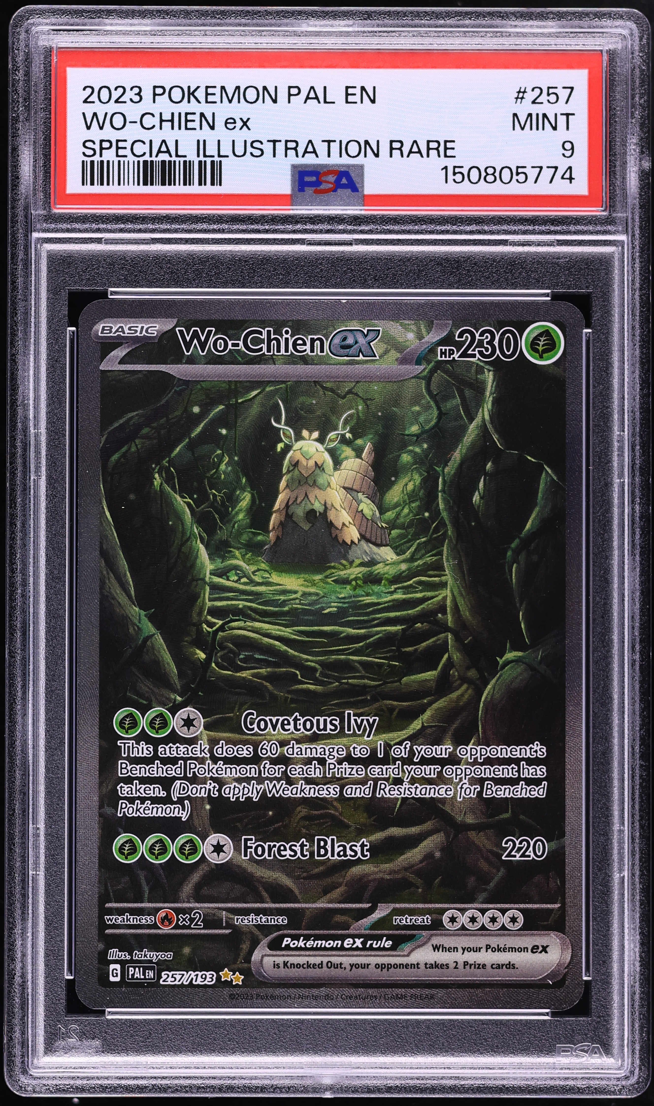 2023 Pokemon Scarlet & Violet Paldea Evolved SIR Wo-Chien ex #257 PSA 9 MINT