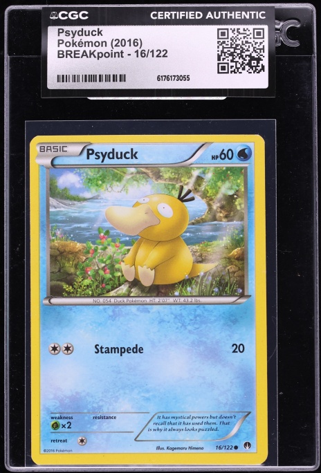 2016 Pokemon XY BREAKpoint Psyduck #16 CGC AUTH