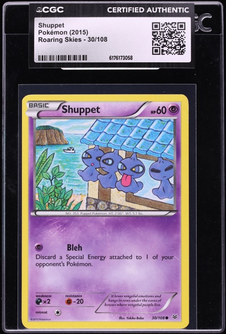 2015 Pokemon Roaring Skies Shuppet #30 CGC AUTH