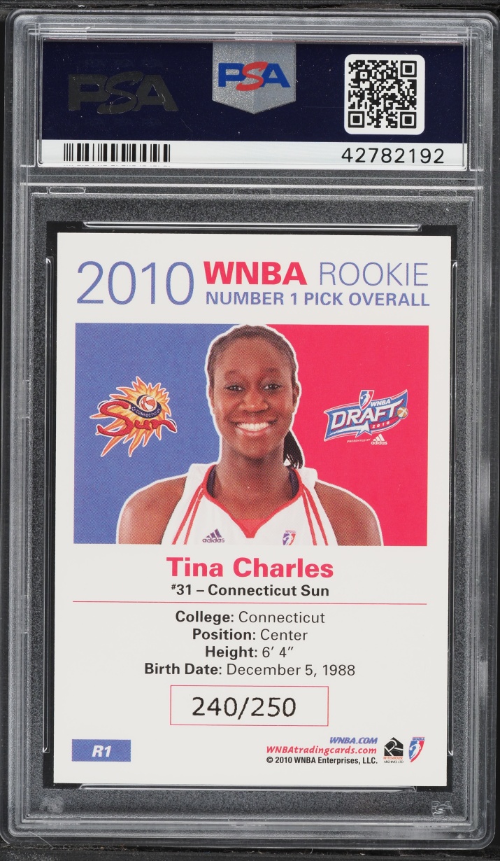 2010 Rittenhouse WNBA Tina Charles ROOKIE /250 #R1 PSA 9 MINT