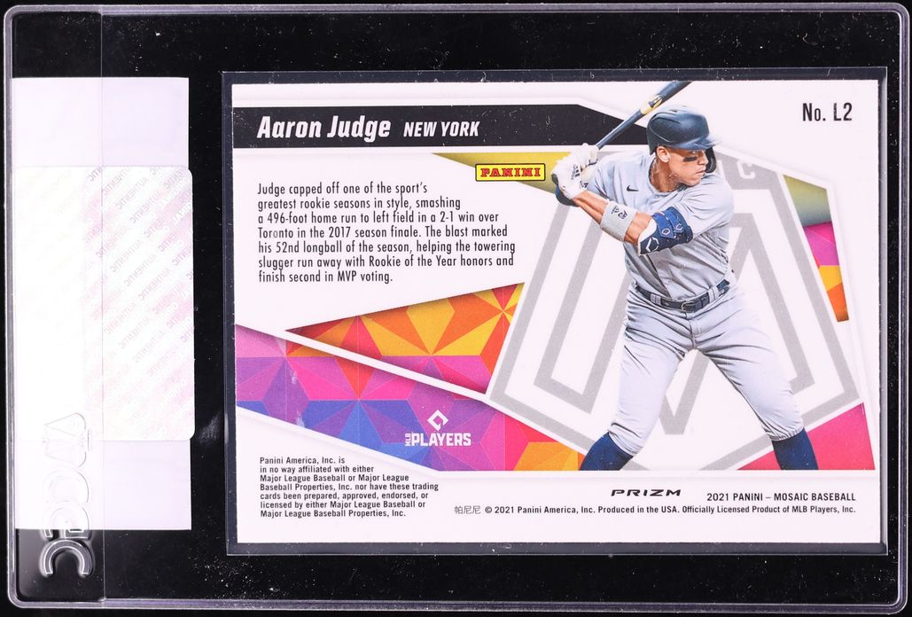 2021 Panini Mosaic Launched Green Aaron Judge #L2 CGC AUTH