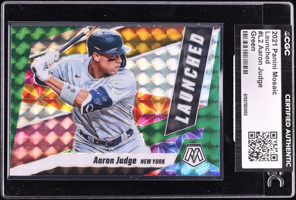 2021 Panini Mosaic Launched Green Aaron Judge #L2 CGC AUTH