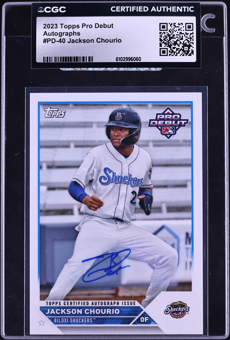 2023 Topps Pro Debut Jackson Chourio PROSPECT AUTO #PD-40 CGC AUTH