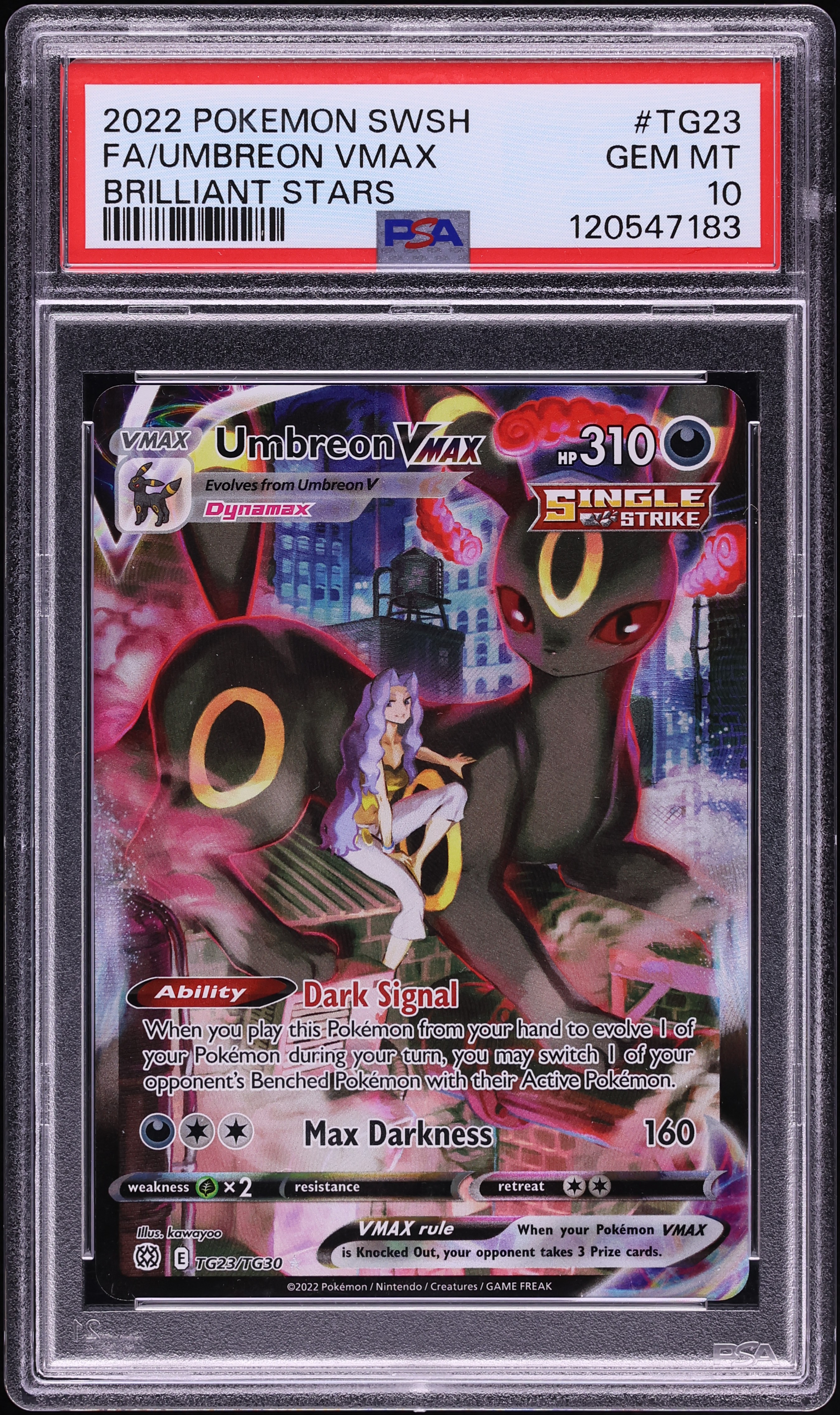 2022 Pokemon Sword & Shield Brilliant Stars CHR Umbreon VMAX #TG23 PSA 10 GEM MINT
