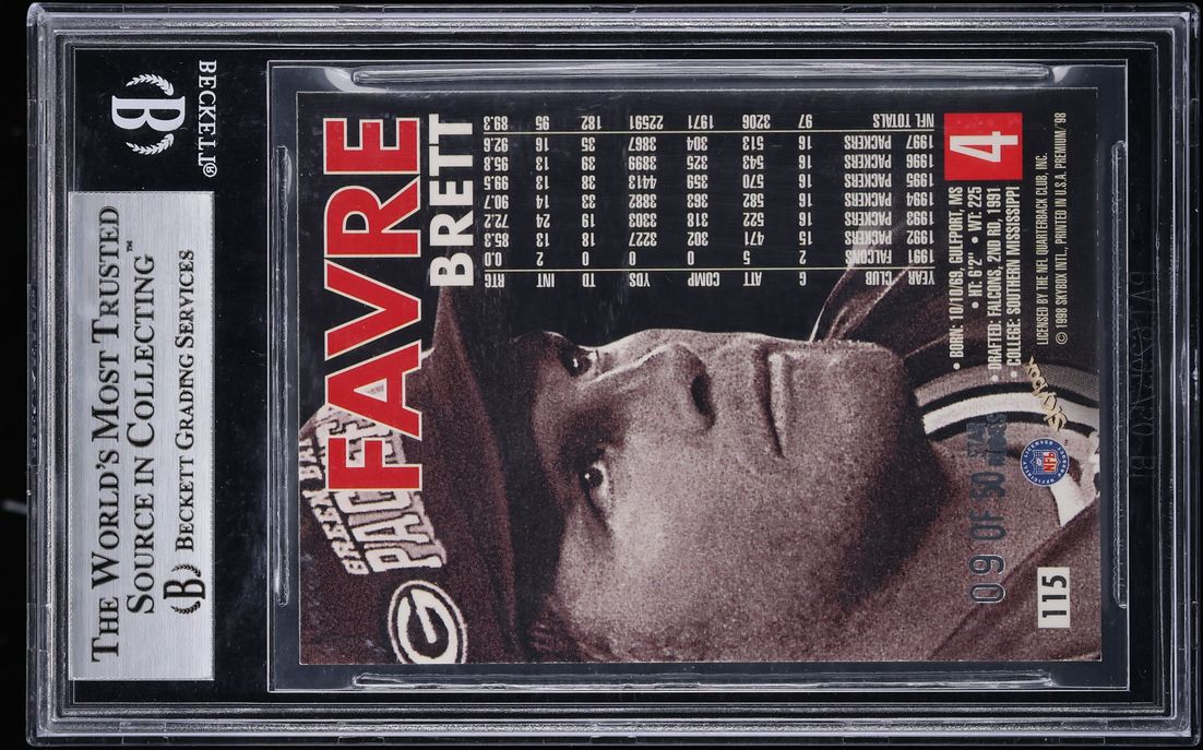 1998 Skybox Premium Star Rubies Brett Favre /50 #115 BGS 8.5 NM-MT+ - Photo 2