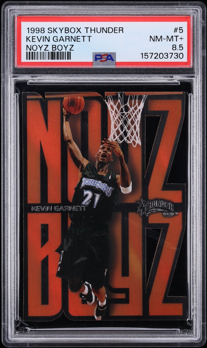 1998 Skybox Thunder Noyz Boyz Die-Cut Kevin Garnett #5 PSA 8.5 NM-MT+
