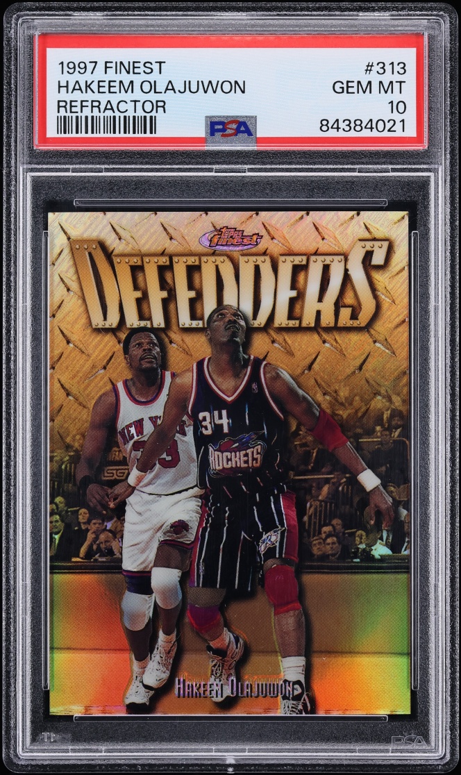 1997 Finest Gold Refractor Hakeem Olajuwon /289 #313 PSA 10 GEM MINT
