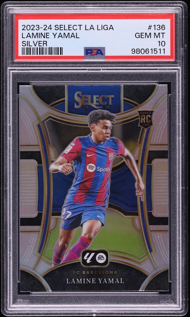 2023 Select La Liga Mezzanine Silver Lamine Yamal ROOKIE #136 PSA 10 GEM MINT