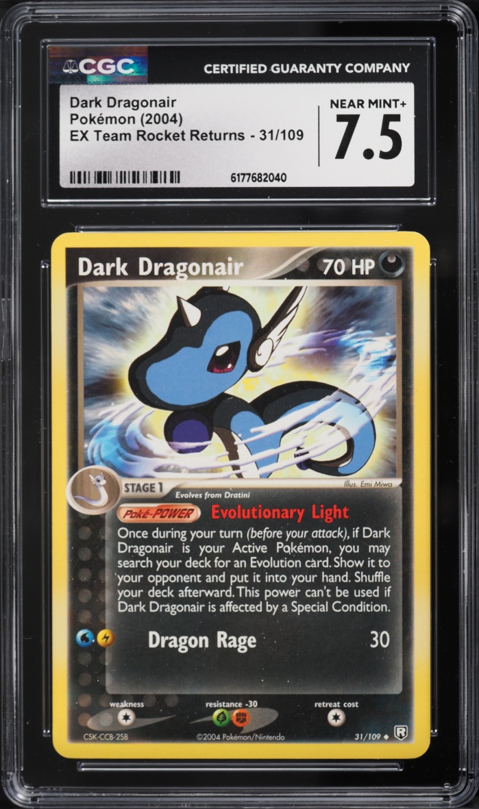 2004 Pokemon EX Team Rocket Returns Dark Dragonair #31 CGC 7.5 NRMT+