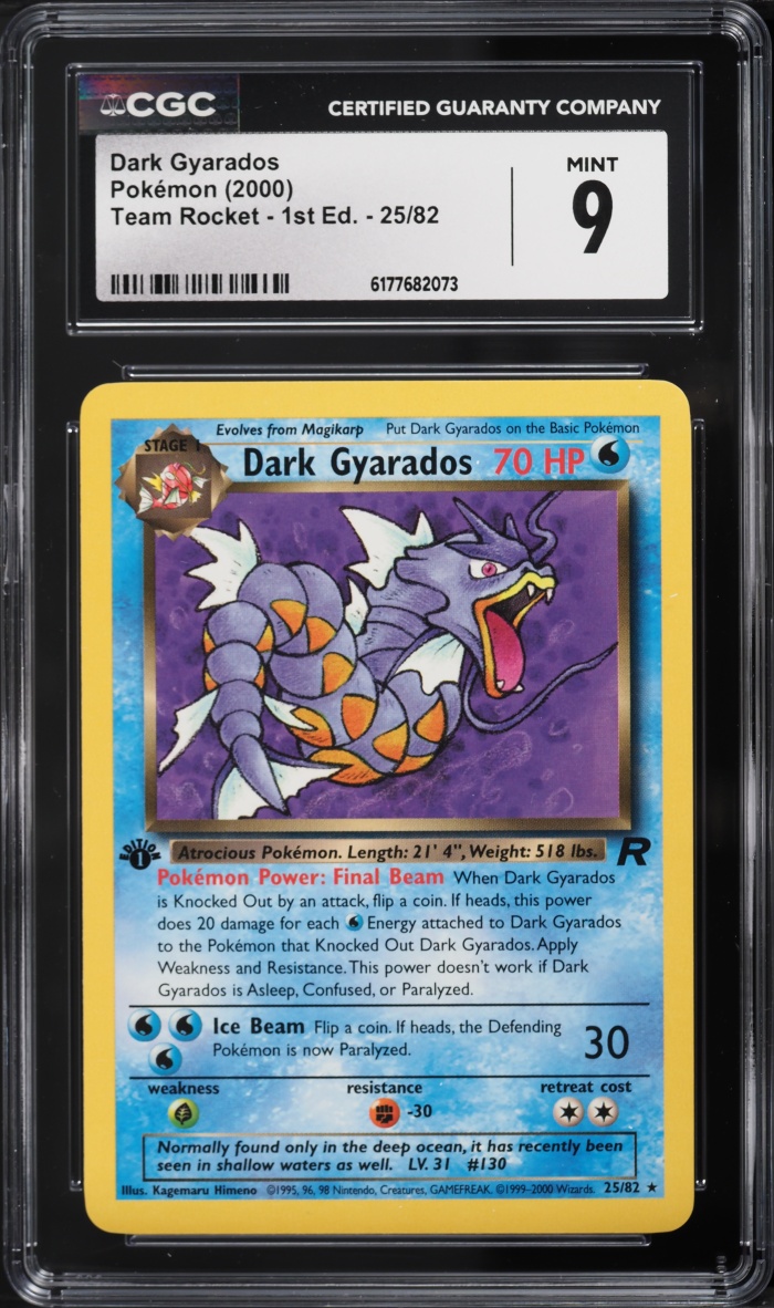 2000 Pokemon Team Rocket 1st Edition Dark Gyarados #25 CGC 9 MINT