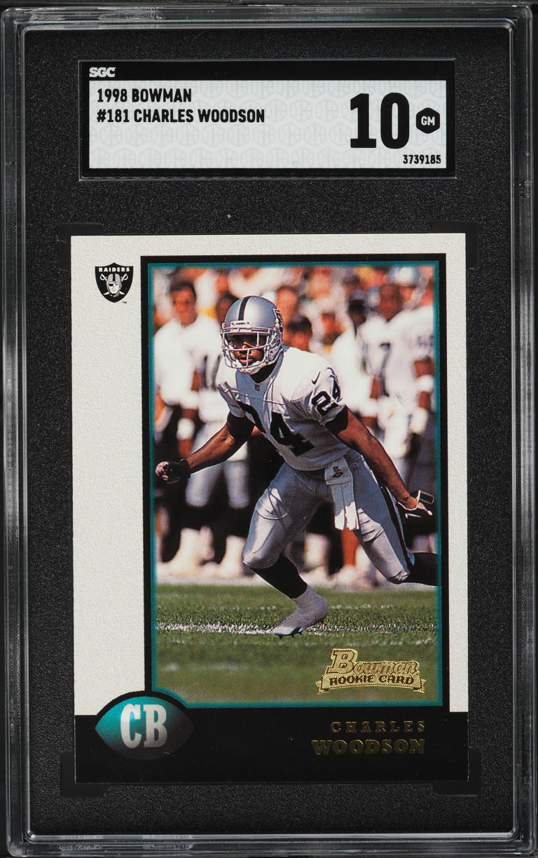 1998 Bowman Football Charles Woodson ROOKIE #181 SGC 10 GEM MINT