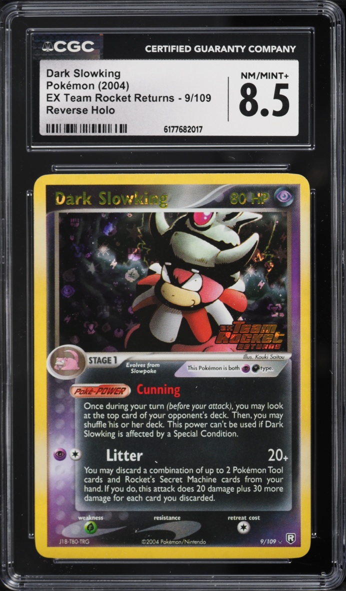 2004 Pokemon EX Team Rocket Returns Reverse Holo Dark Slowking #9 CGC 8.5 NM-MT+