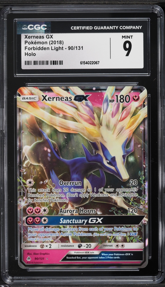 2018 Pokemon Sun & Moon Forbidden Light Holo Xerneas GX #90 CGC 9 MINT