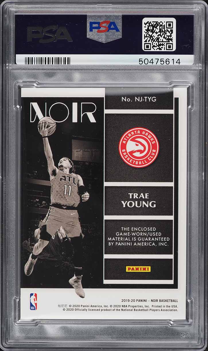 その他 Panini Noir Rookie Spotlights TraeYoung 2019 Panini Noir Newsreels Trae Young PATCH /10 #NJ-TYG PSA