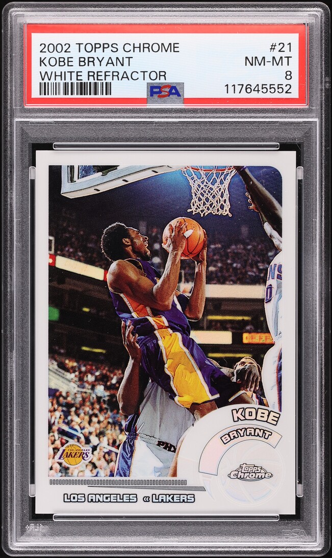 2002 Topps Chrome White Refractor Kobe Bryant /249 #21 PSA 8 NM-MT